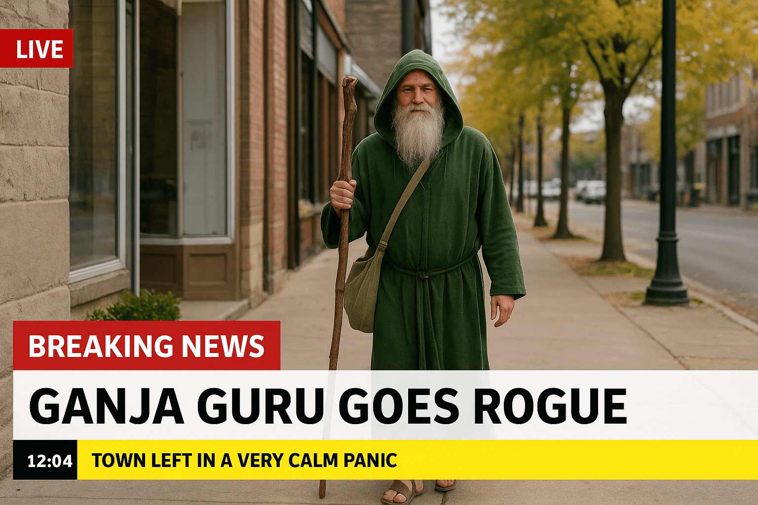 Breaking News: Ganja Guru Goes Rogue — Town Left in a Very Calm Panic